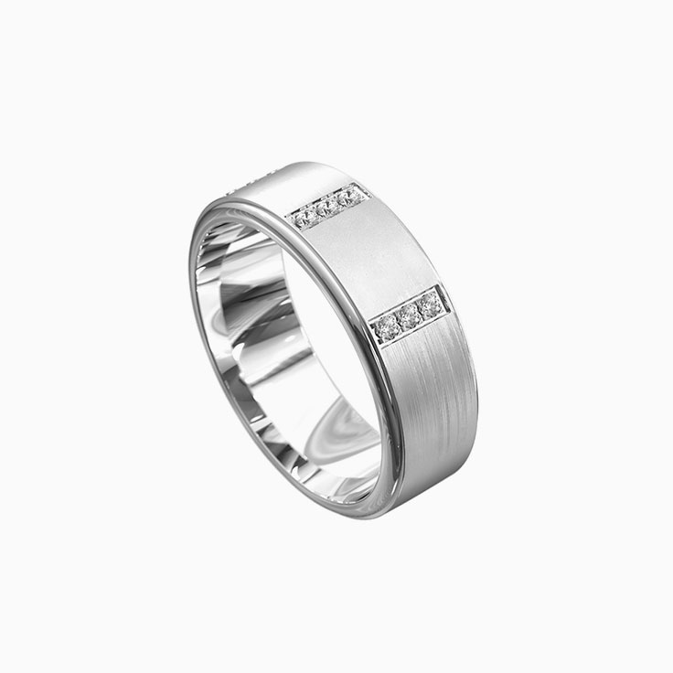Mens wedding ring with diamonds