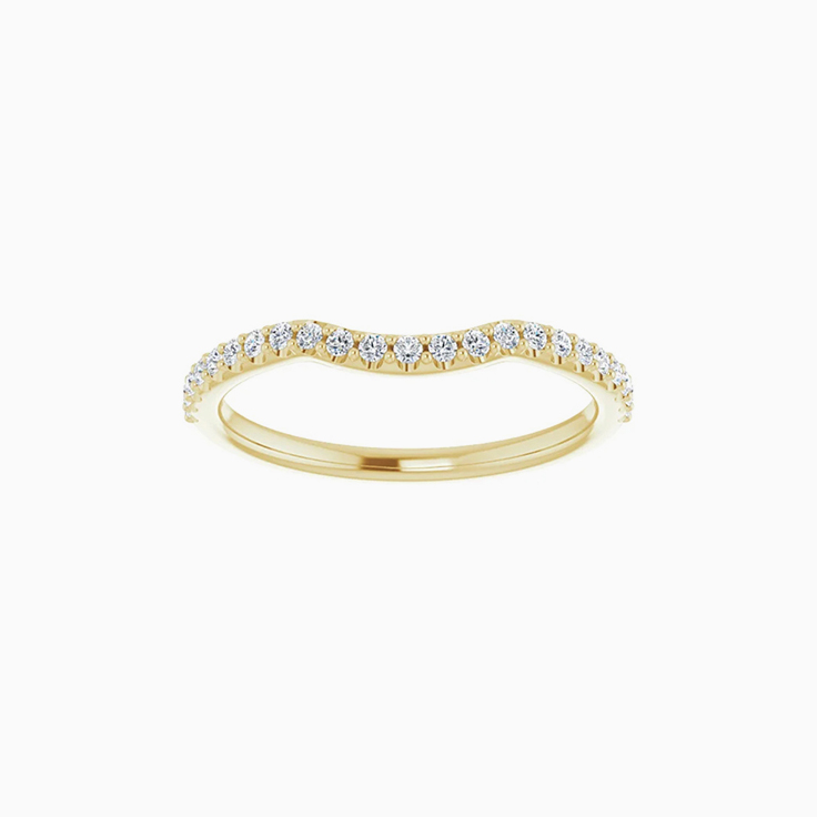 Womens curved wedding band