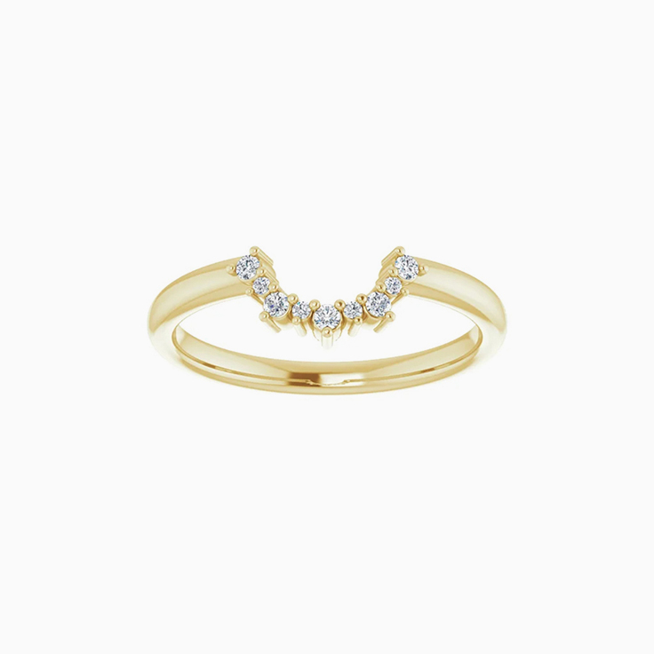 contour diamond wedding ring
