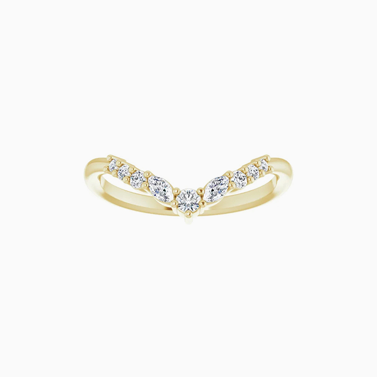 Curved Gold Wedding Band