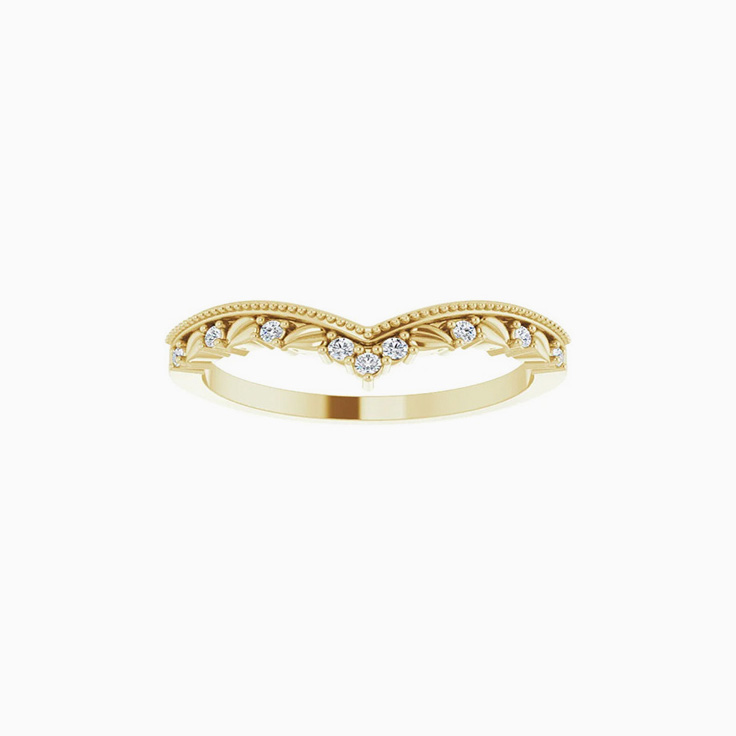 vintage curved wedding band