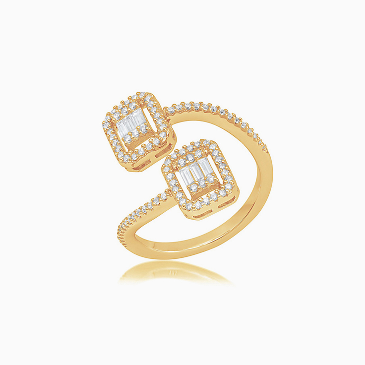Emerald cut diamond cluster