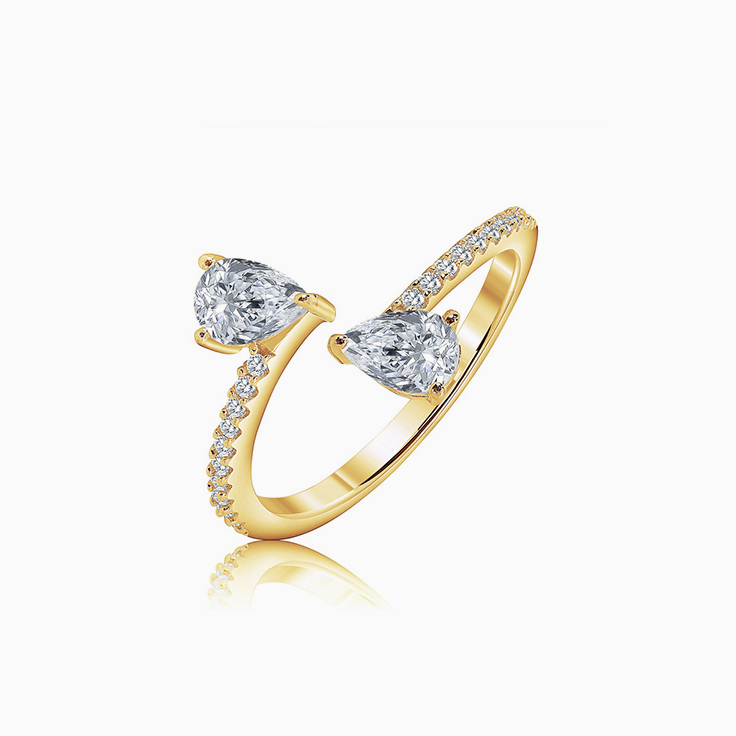 Double pear diamond ring