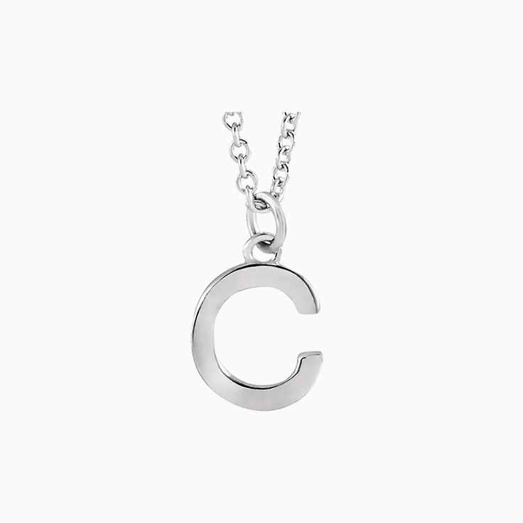 Petite initial gold necklace