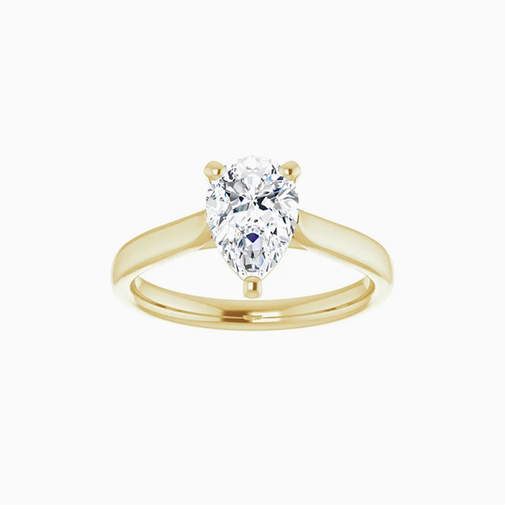 Pear solitaire engagement ring