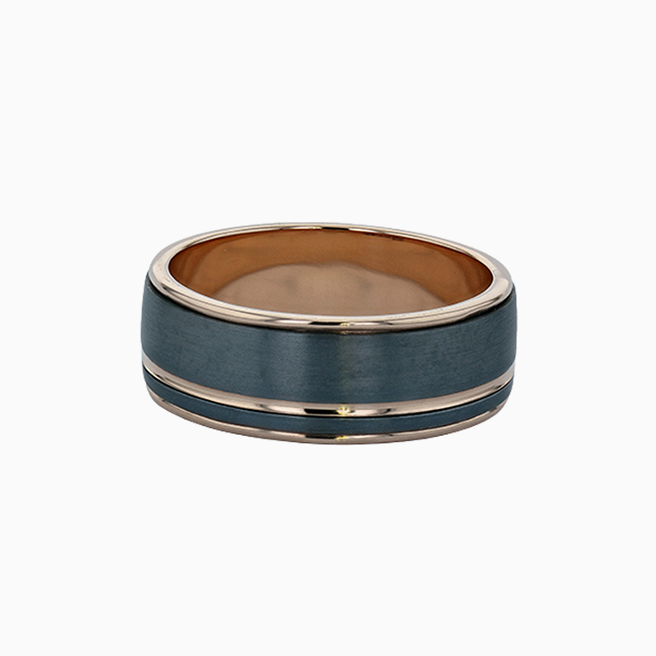 Mens Gold Edge Tantalum Ring