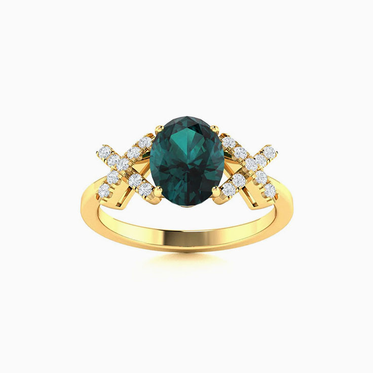 Alexandrite and diamond ring