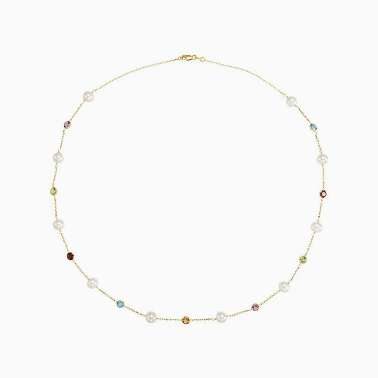 Pearl and gemstone necklace