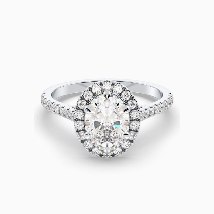 2 carat oval lab diamond engagement ring