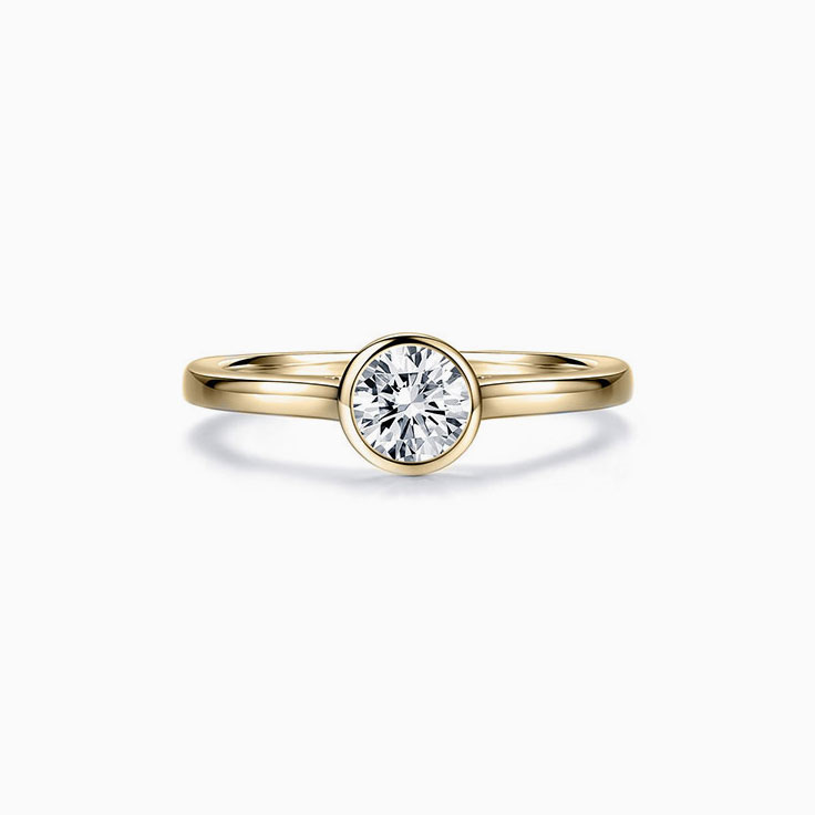 Round Bezel Solitaire Diamond Engagement Ring