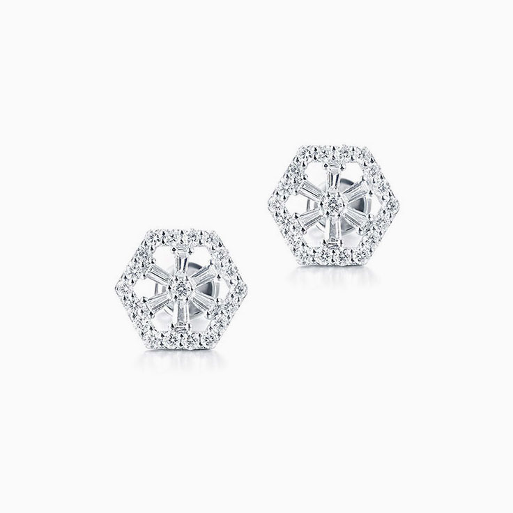 Hexagon Diamond Studs
