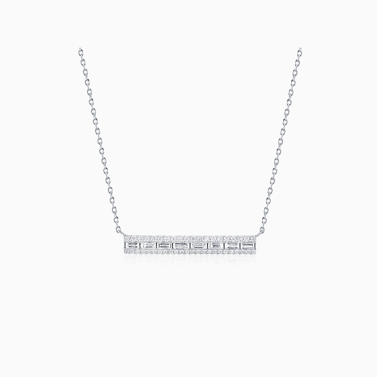 Round and Baguette Diamond Bar