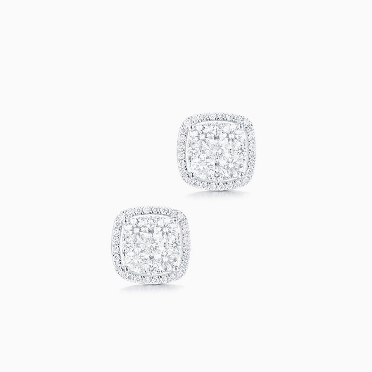 Cushion Cluster Studs