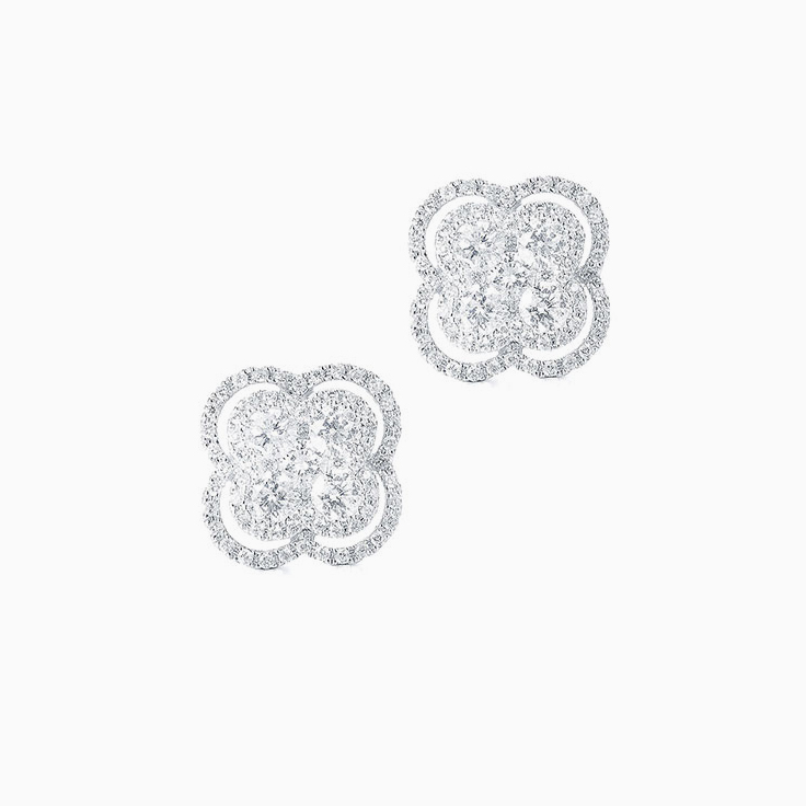 Diamond Clover Studs