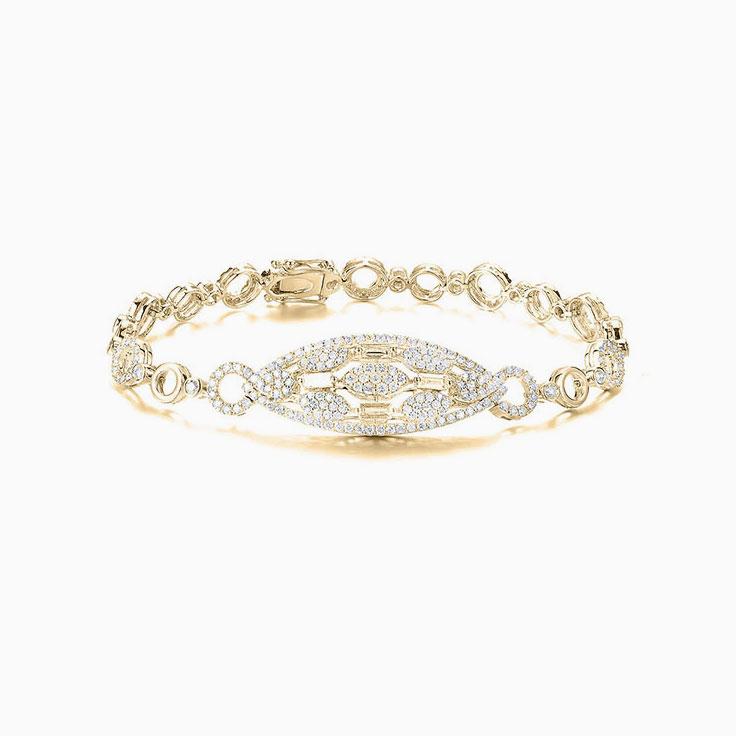 Pear Cluster Diamond Bracelet