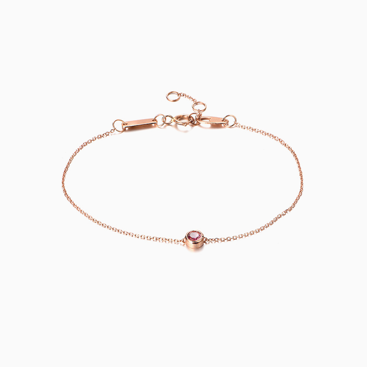Pink Tourmaline Drop Set Bracelet