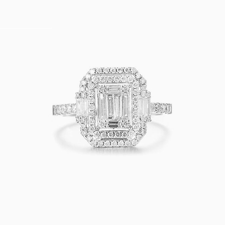 Rose Gold Cluster Diamond Ring