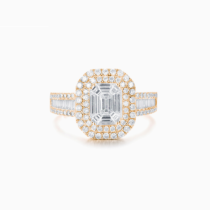 Emerald Cluster Diamond Ring