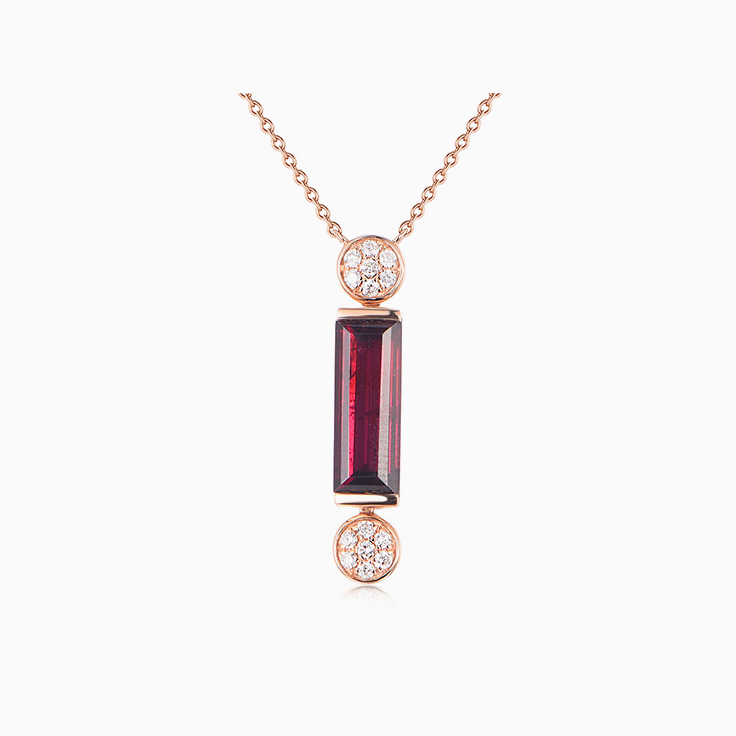 Rhodolite Bar Necklace