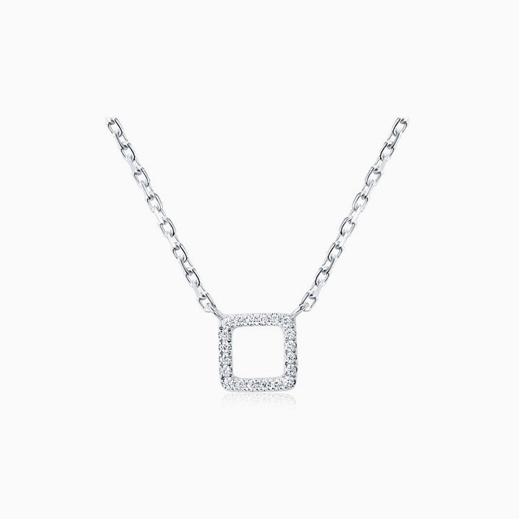 Square Diamond Necklace