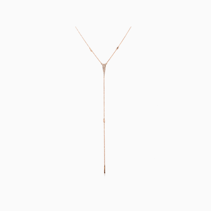 Triangle Diamond Lariat Necklace