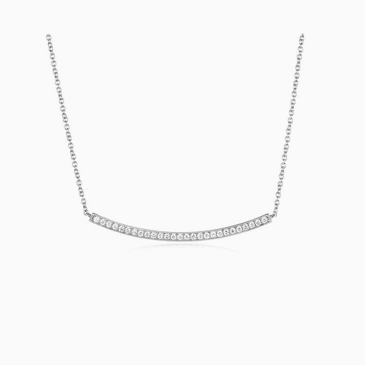 Pave Diamond Bar Necklace