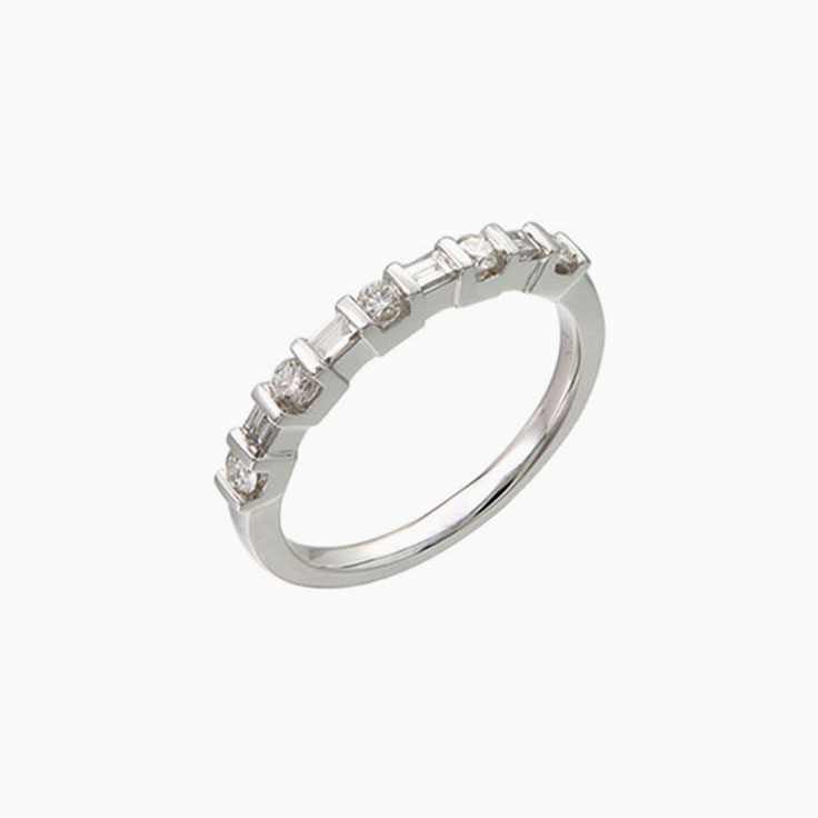 Partial Bezel set Wedding Ring