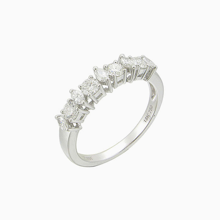 Marquise and Round wedding Ring