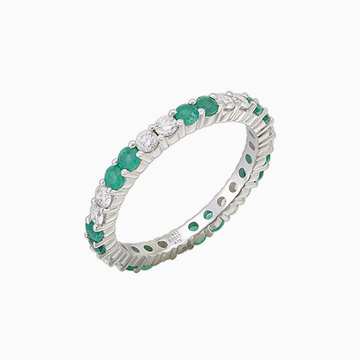 Emerald and diamond eternity ring 3668