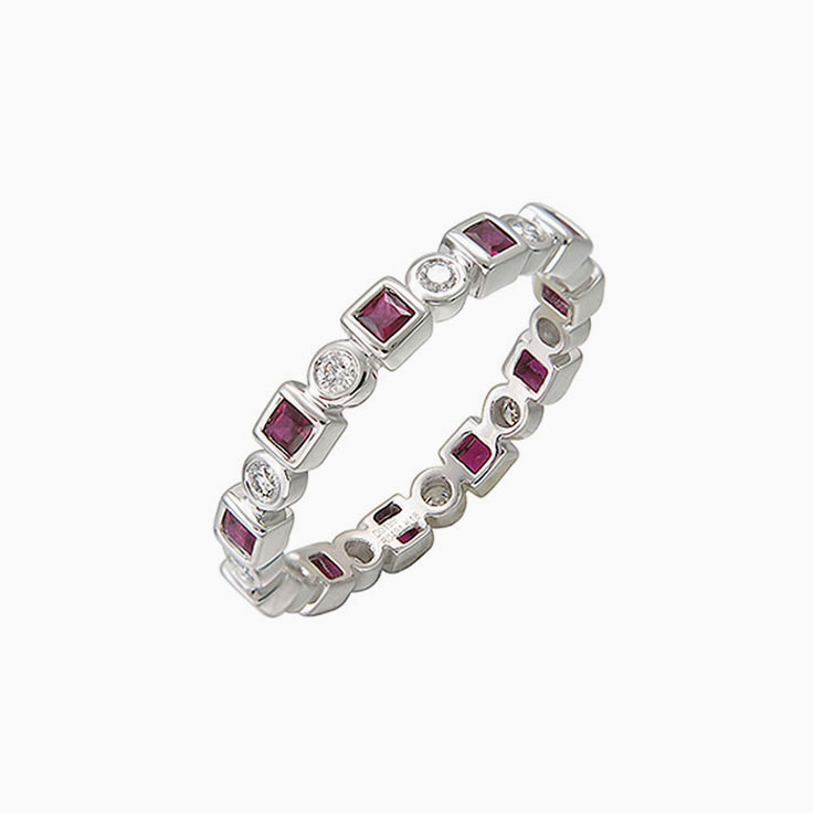 Ruby and diamond band 3795