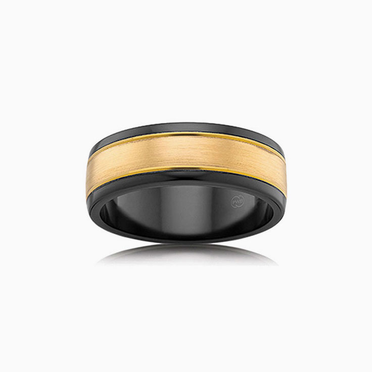 Two tone Zirconium Mens ring ZRJ4455