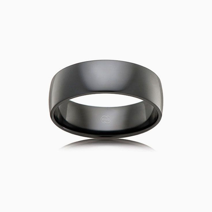 Classic CW Zirconium mens wedding ring