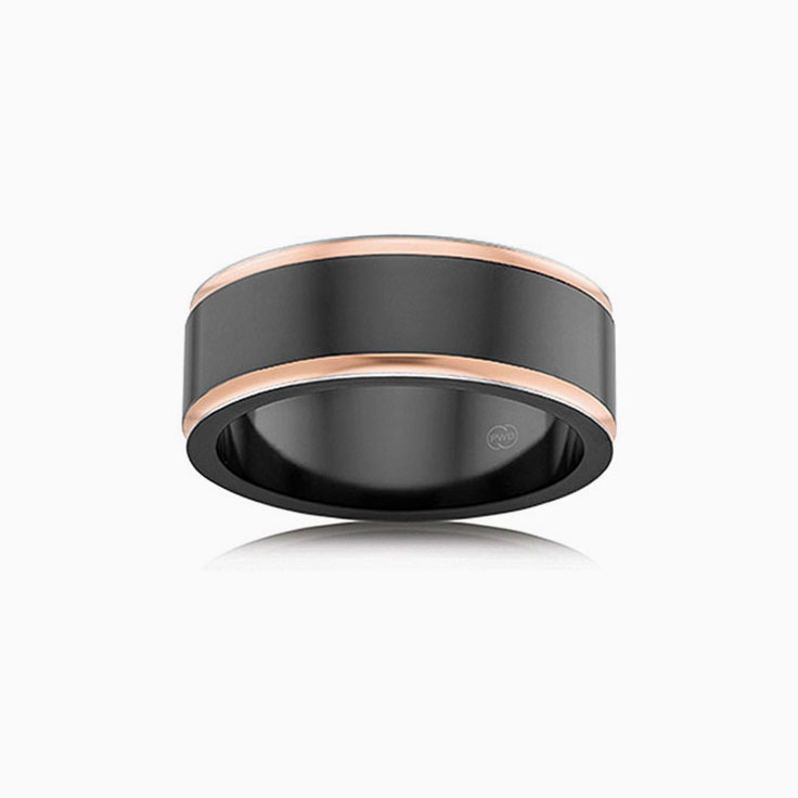 Zirconium with Rosegold edges ring