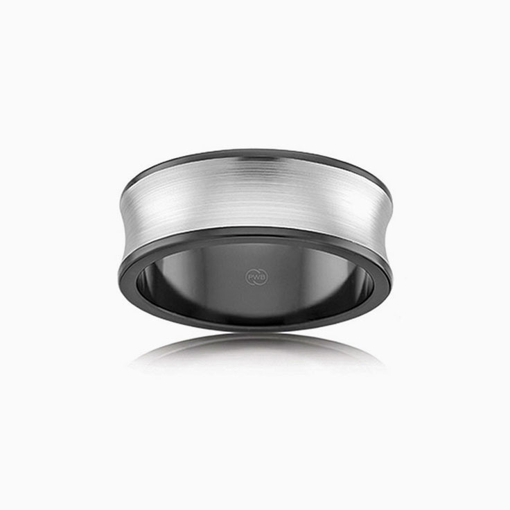 Two tone Zirconium mens ring ZRJ4413