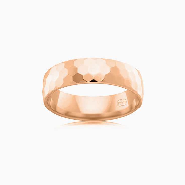 Hexagon pattern mens ring HR123
