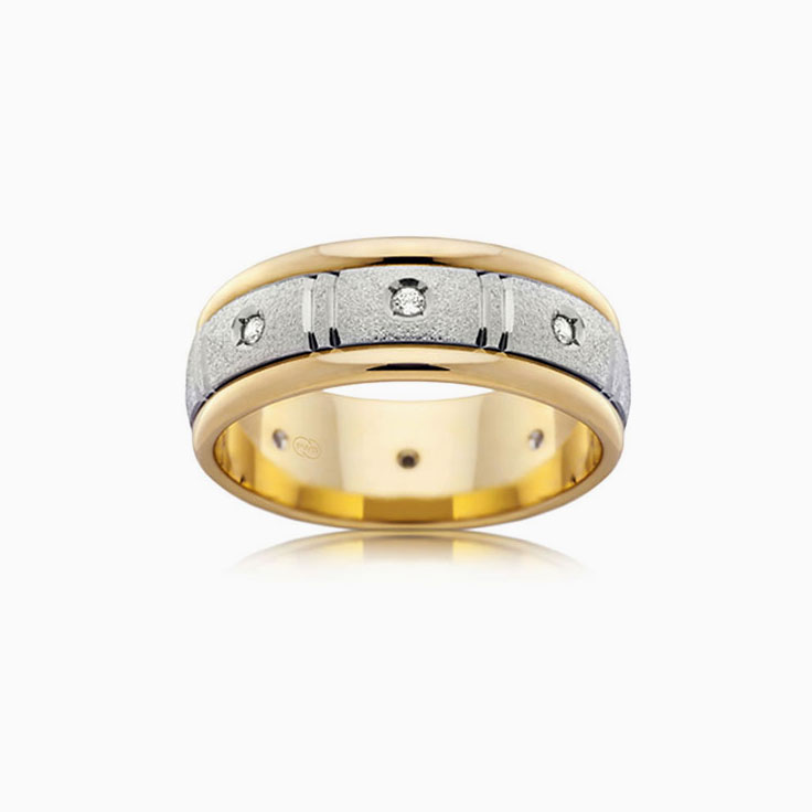 Two Tone Mens Wedding Band