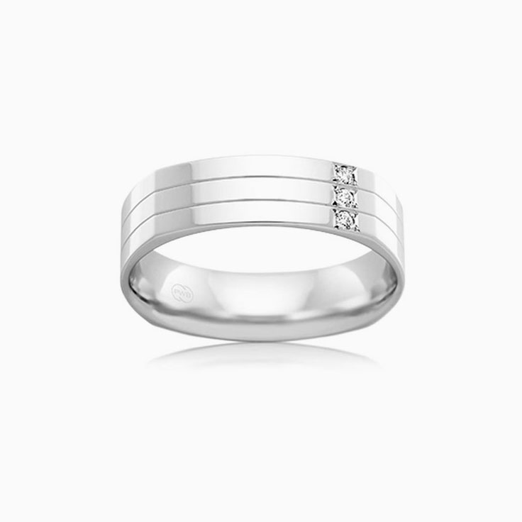 Side set diamond Mens ring F3109