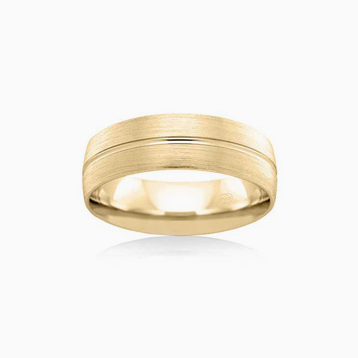 Centre Grooved mens wedding ring B2866