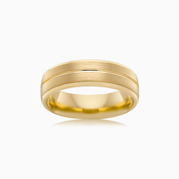 Grooved Mens Wedding ring B3936