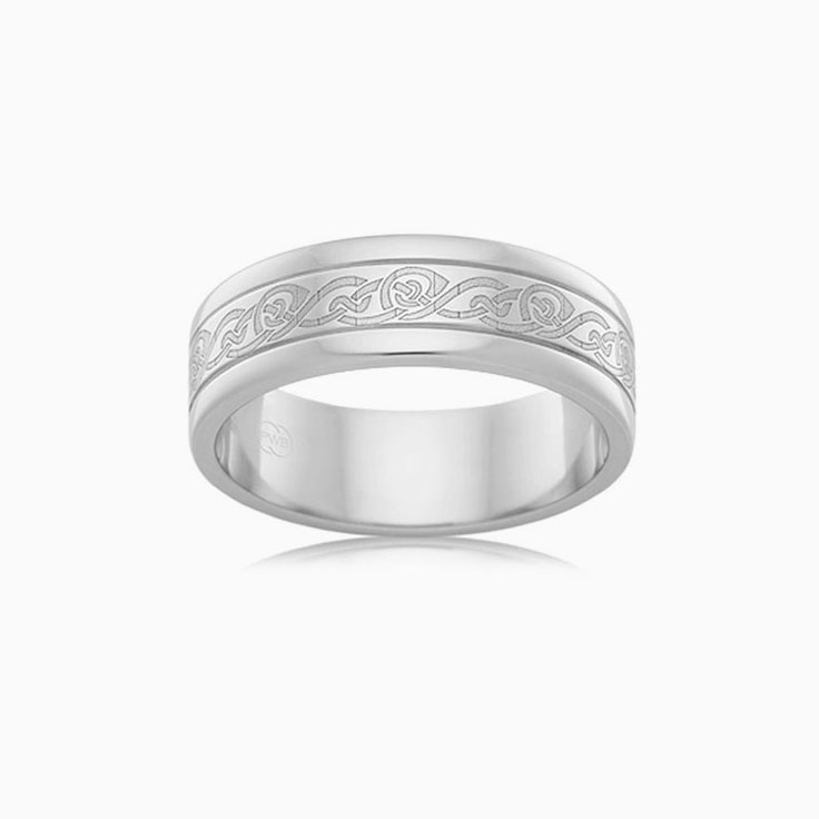 Patterned Mens Wedding ring F3580
