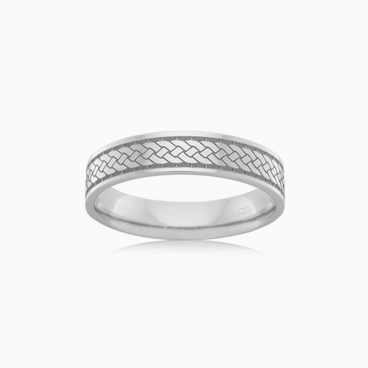 Patterned Mens Wedding ring F4013