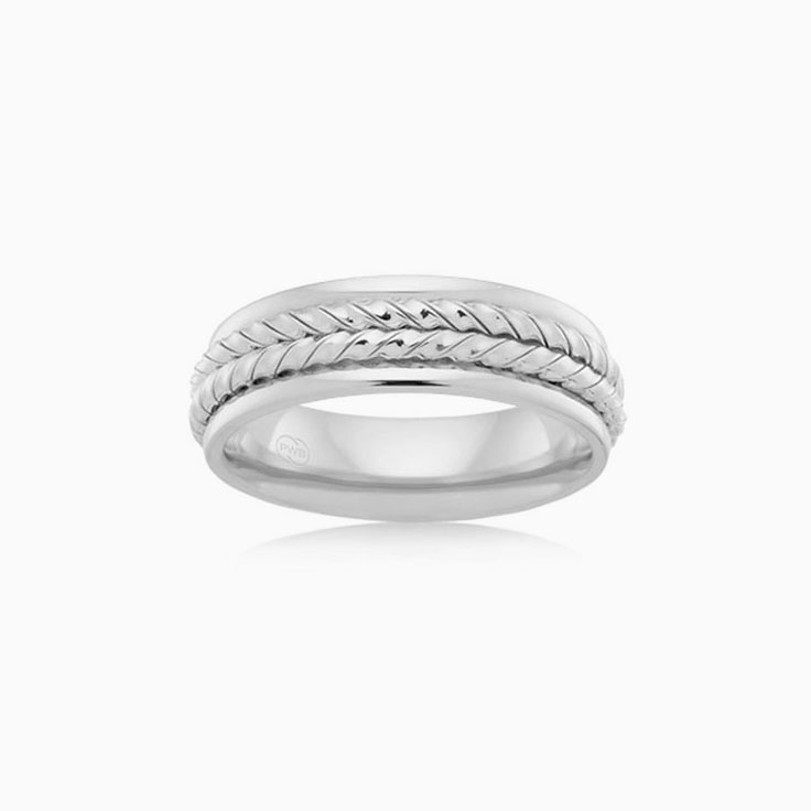 Patterned Mens Wedding ring J1960