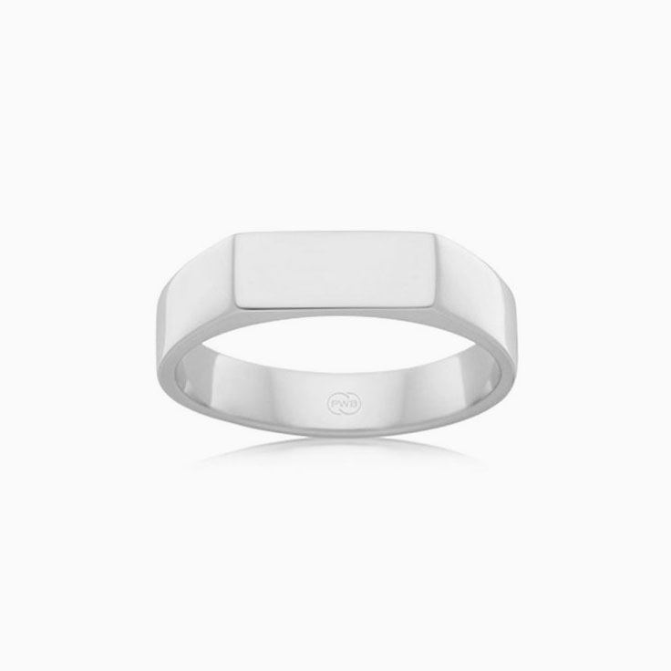 Rectangular Mens Signet Band