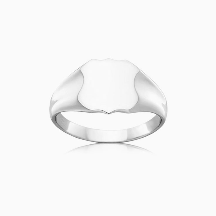 Classic Curvy Signet Wedding Ring