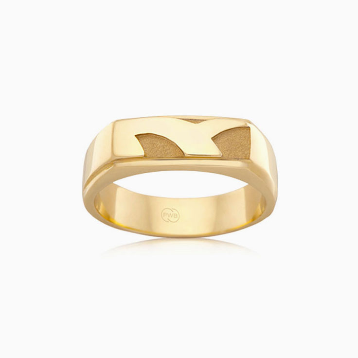 Carved Signet Mens Ring