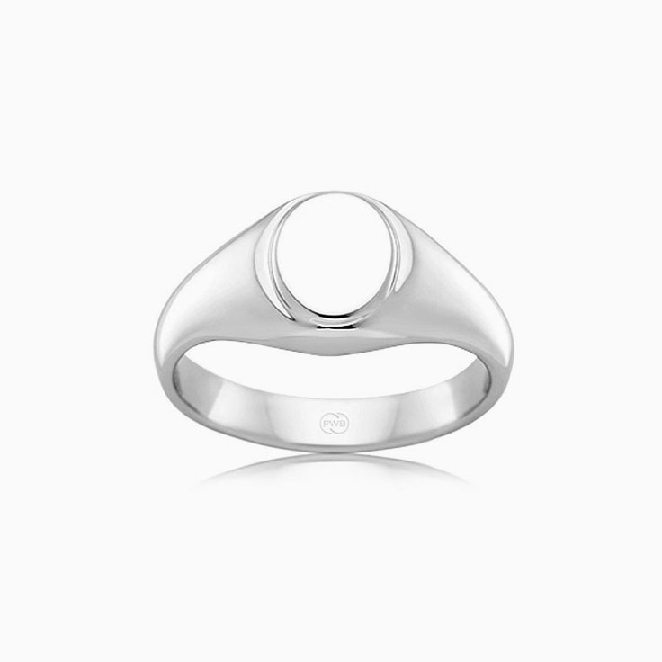 Carved Oval Signet Mens Ring
