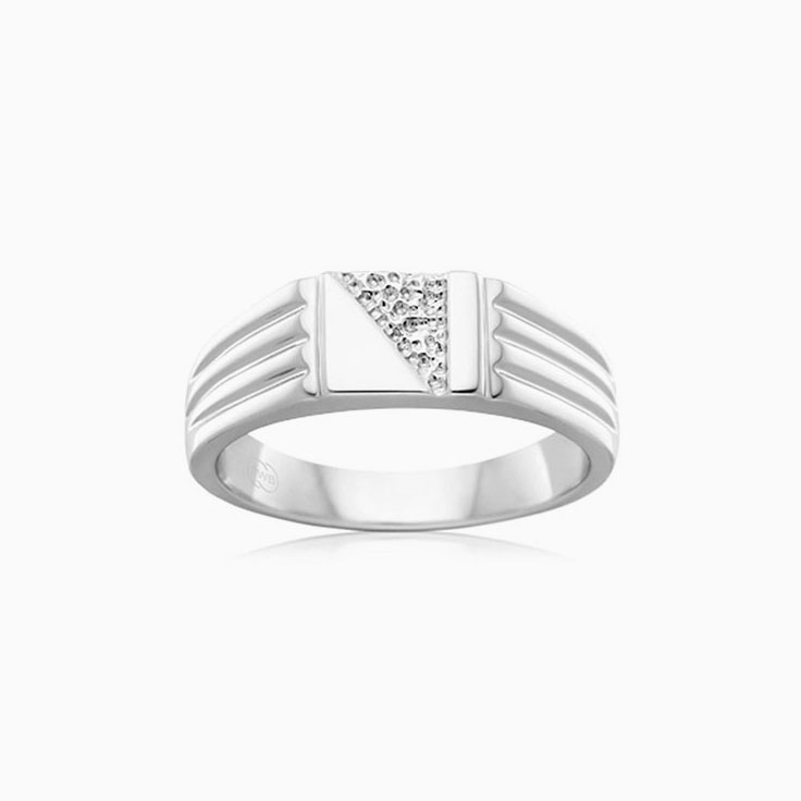 Carved Gold Mens Signet Sing