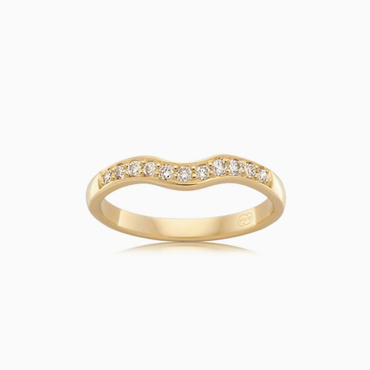 Curved Lab Diamond Wedding Ring