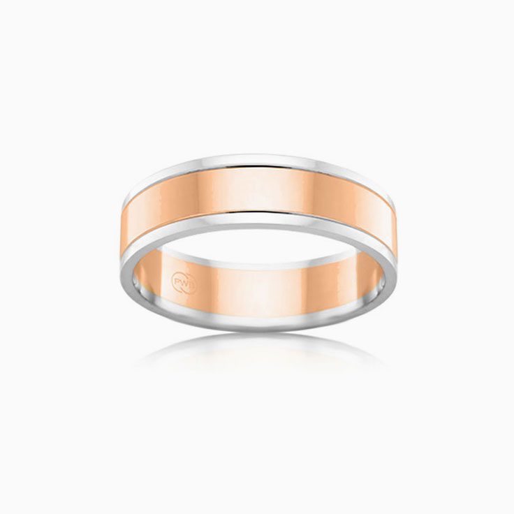 Two tone mens wedding band 2T1265
