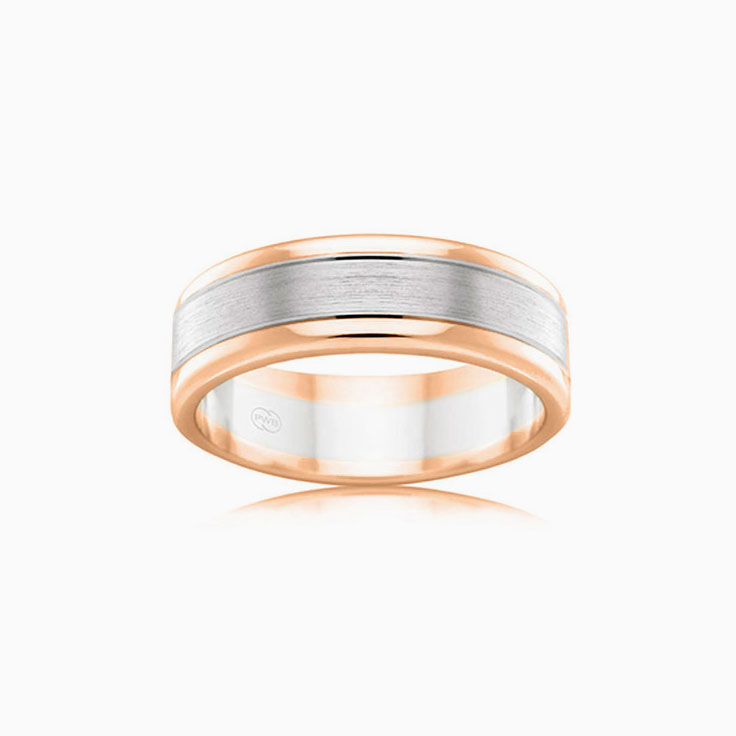 Two tone Mens Wedding Ring 2T2702